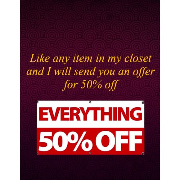 Everything In My Closest 50% off "Like" and Receive 50% Offer - Picture 1 of 1